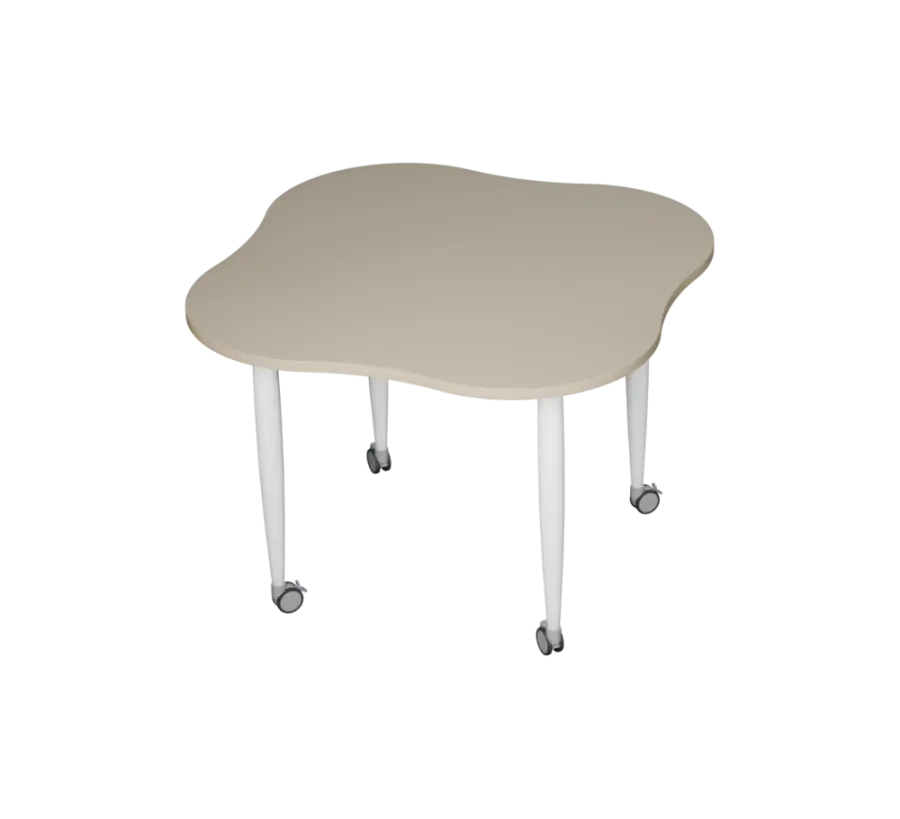 PLAYFORM 225 K modulární hravé stoly, mobilní, výška 750 mm, kovová podnož bílá, deska 25 mm, saténo